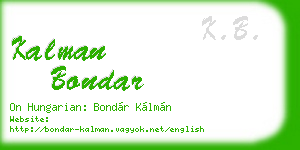 kalman bondar business card