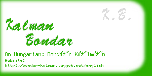 kalman bondar business card